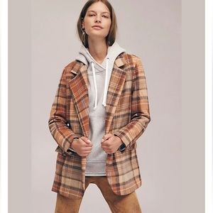New! Free People Mari Plaid Blazer size XL
